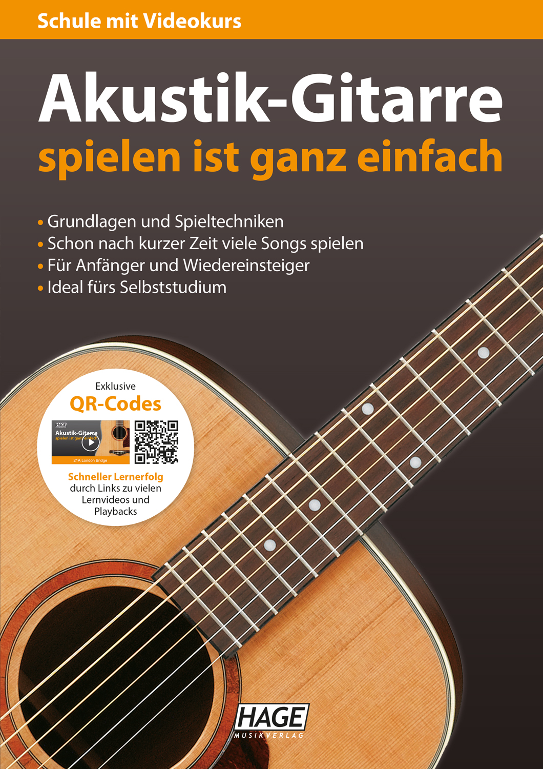 Playing acoustic guitar is very easy (with QR codes)