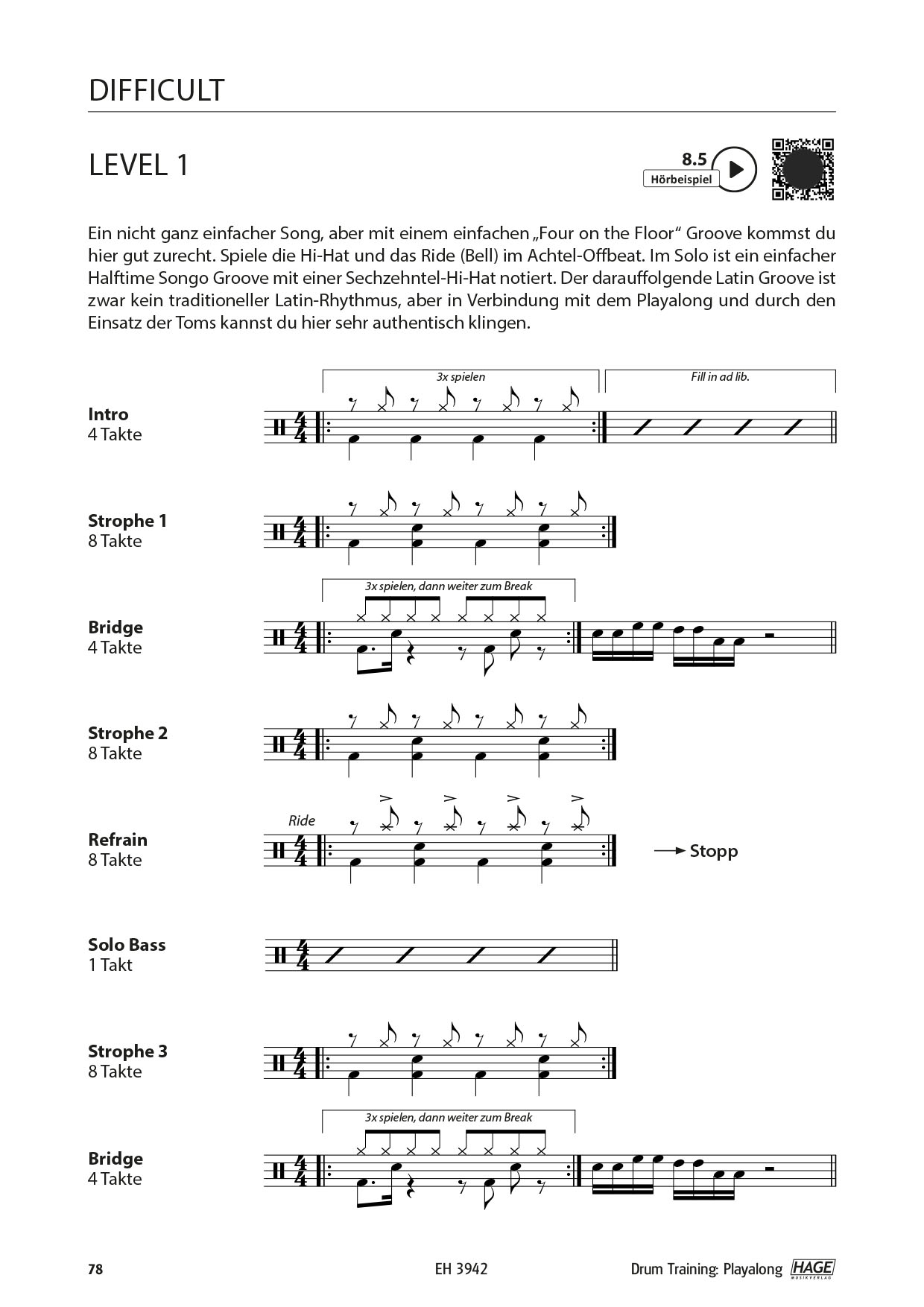 Drum Training Playalong (with QR-Codes) Pages 10