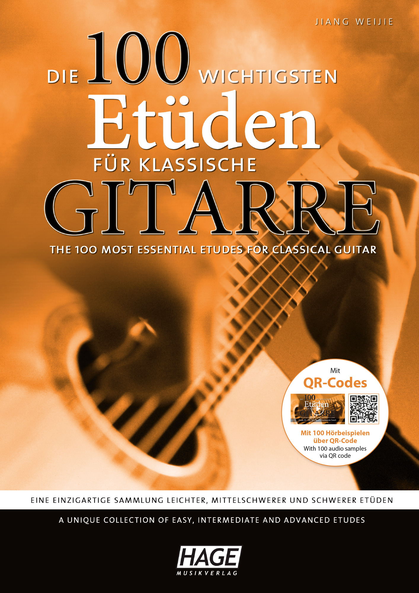 The 100 most important etudes for classical guitar (with QR-Code