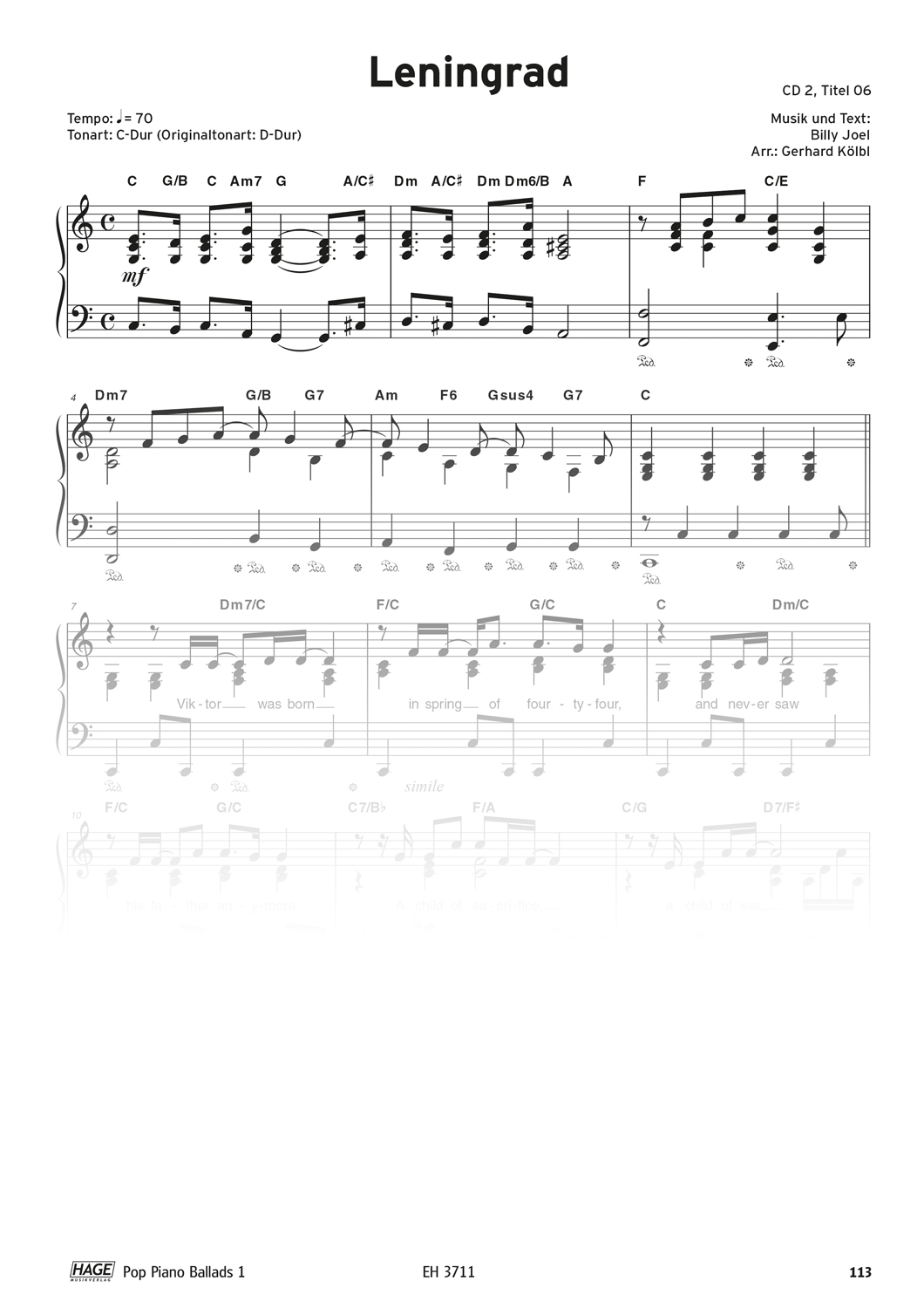 Pop Piano Ballads 1 (with 2 CDs) Pages 7