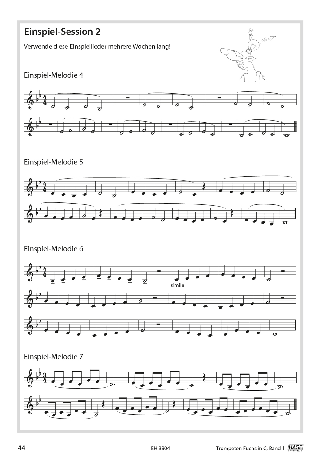 Trompeten Fuchs Band 1 in C für Posaunenchor Seiten 7