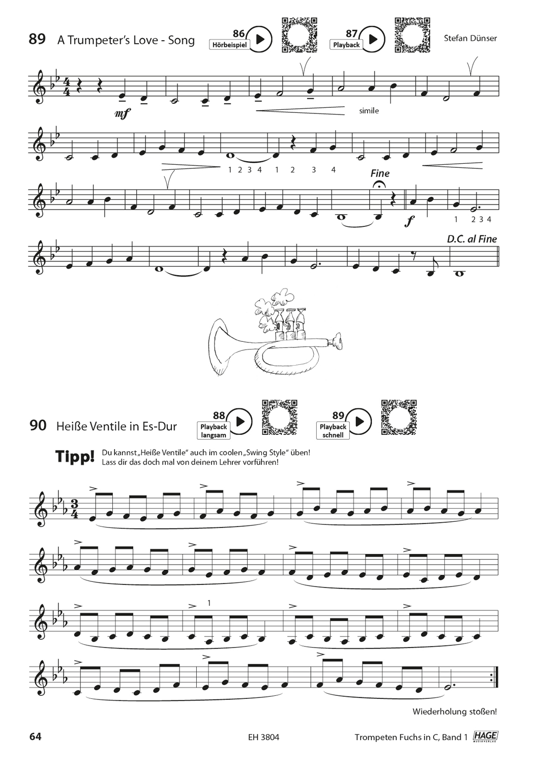 Trompeten Fuchs Band 1 in C für Posaunenchor Seiten 8