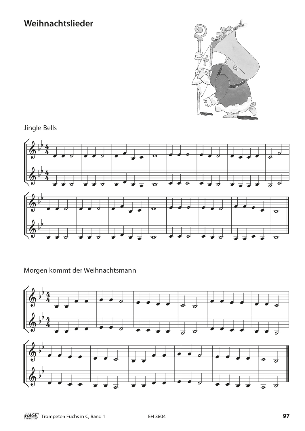 Trompeten Fuchs Band 1 in C für Posaunenchor (mit CD) Seiten 10