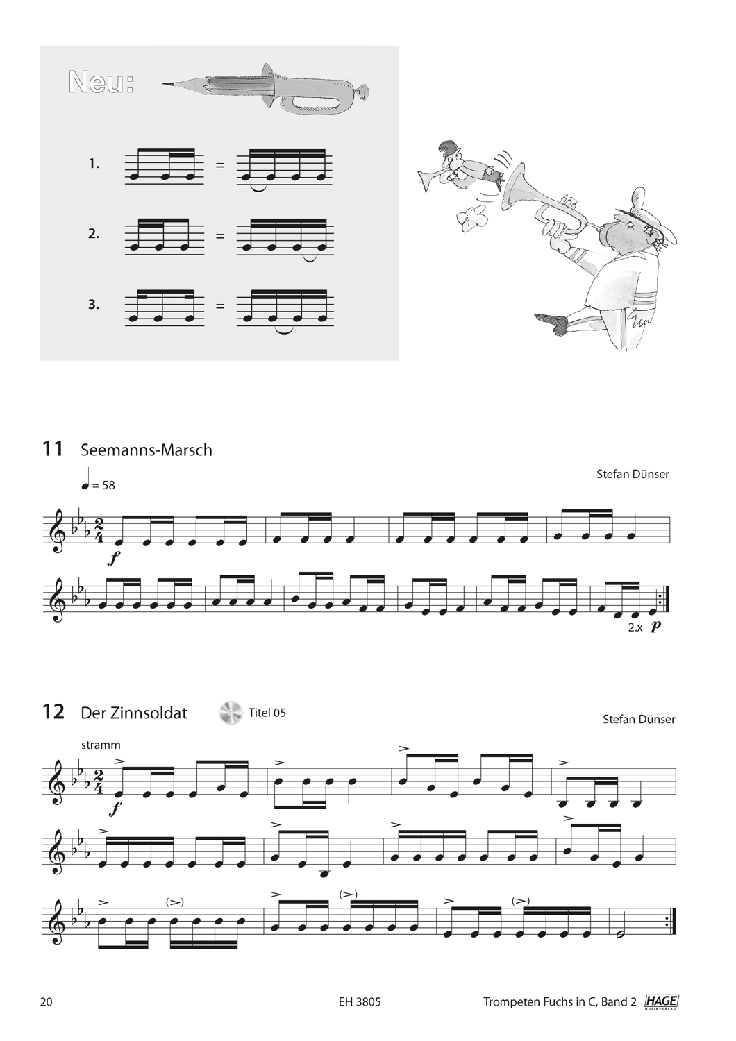 Trompeten Fuchs Band 2 in C für Posaunenchor (mit CD) Seiten 5