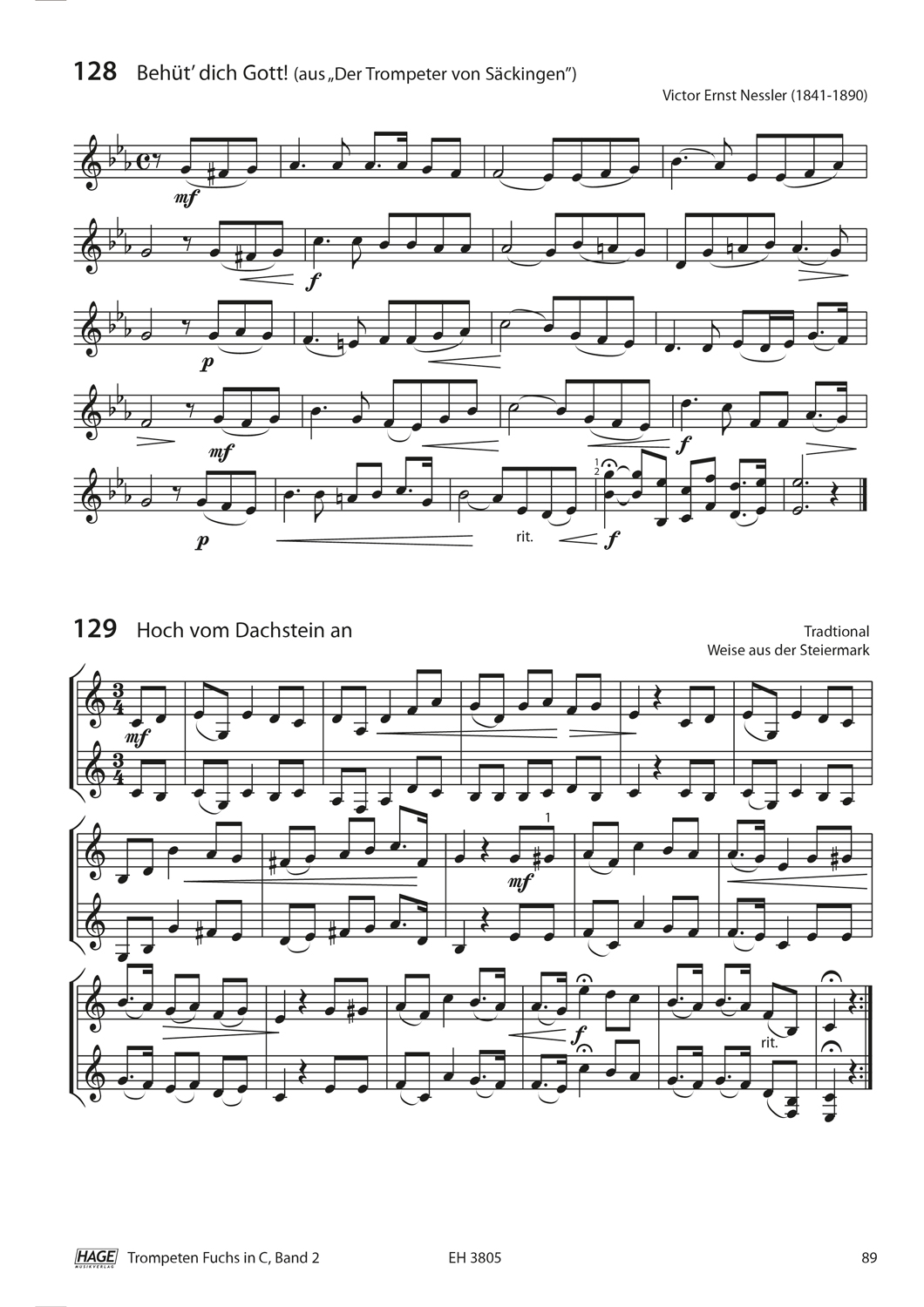 Trompeten Fuchs Band 2 in C für Posaunenchor (mit CD) Seiten 8