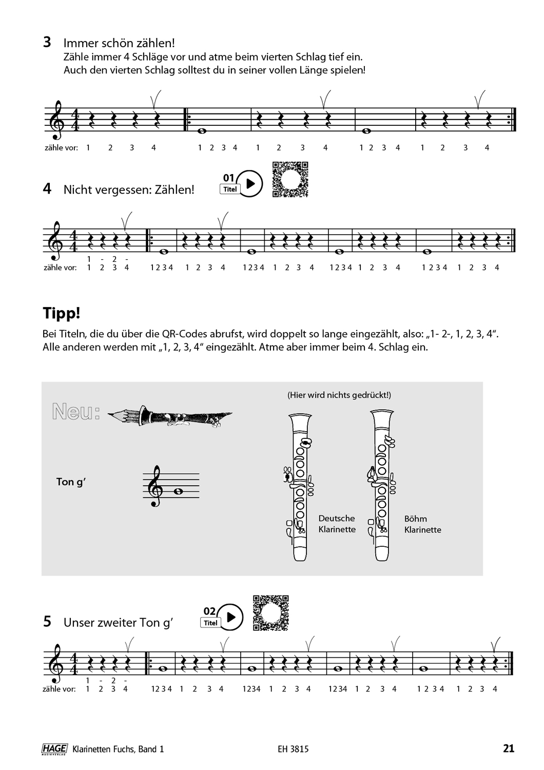 Klarinetten Fuchs Band 1 Seiten 6